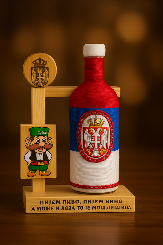🎁 Suvenir „Србија“ – unikatni set sa flašom